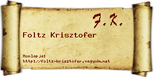 Foltz Krisztofer névjegykártya